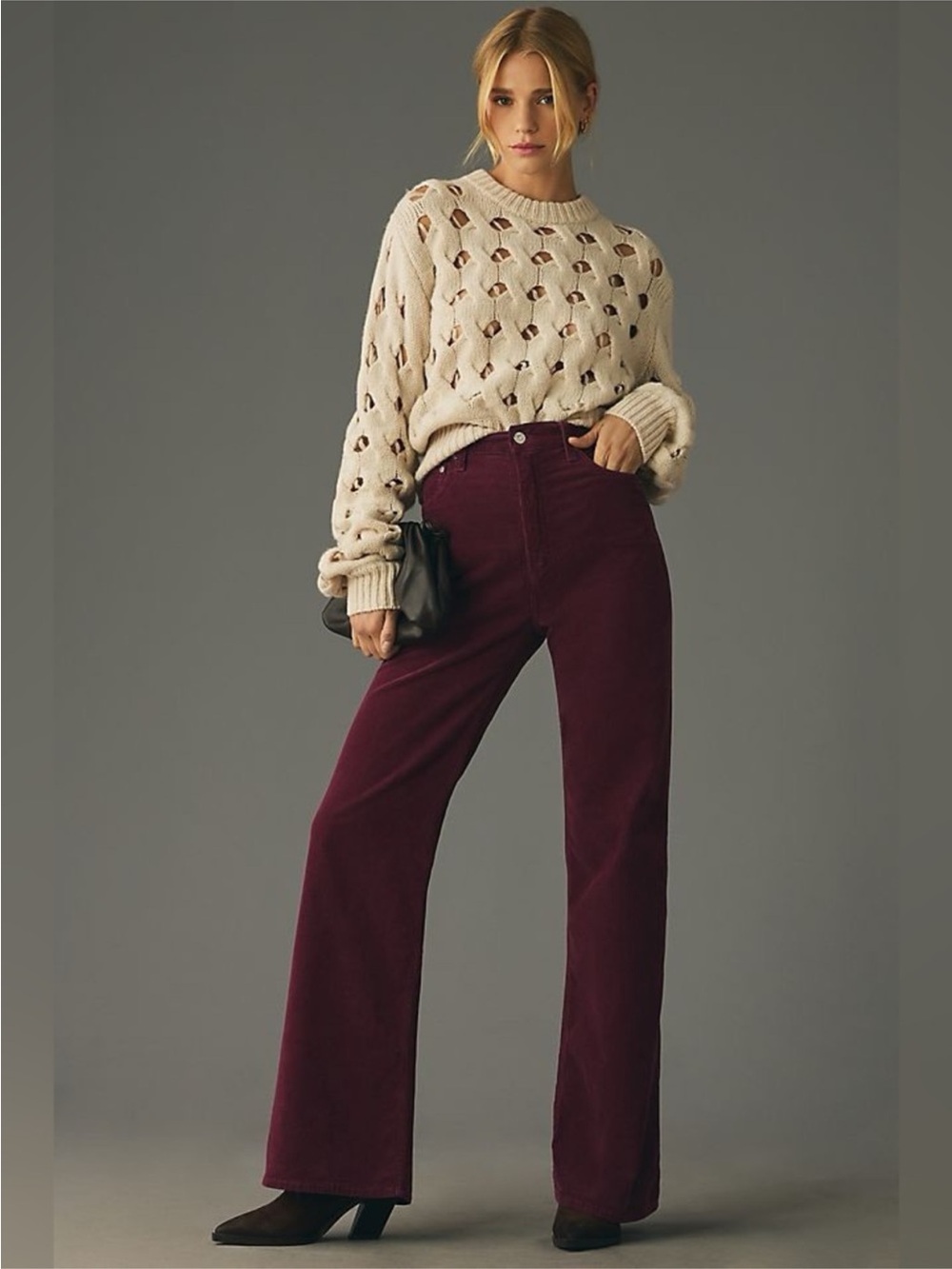 Citizens Of Humanity Wide-Leg Jeans in Deep Bordeaux